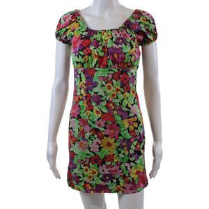 Caroline Constas Womens Cotton Floral Print Mini Dress Multicolor Size XS